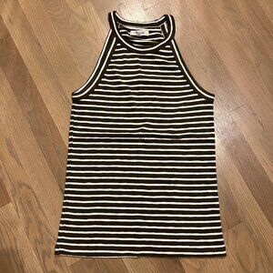 Madewell Hunter Green and Ivory Tank Top Small